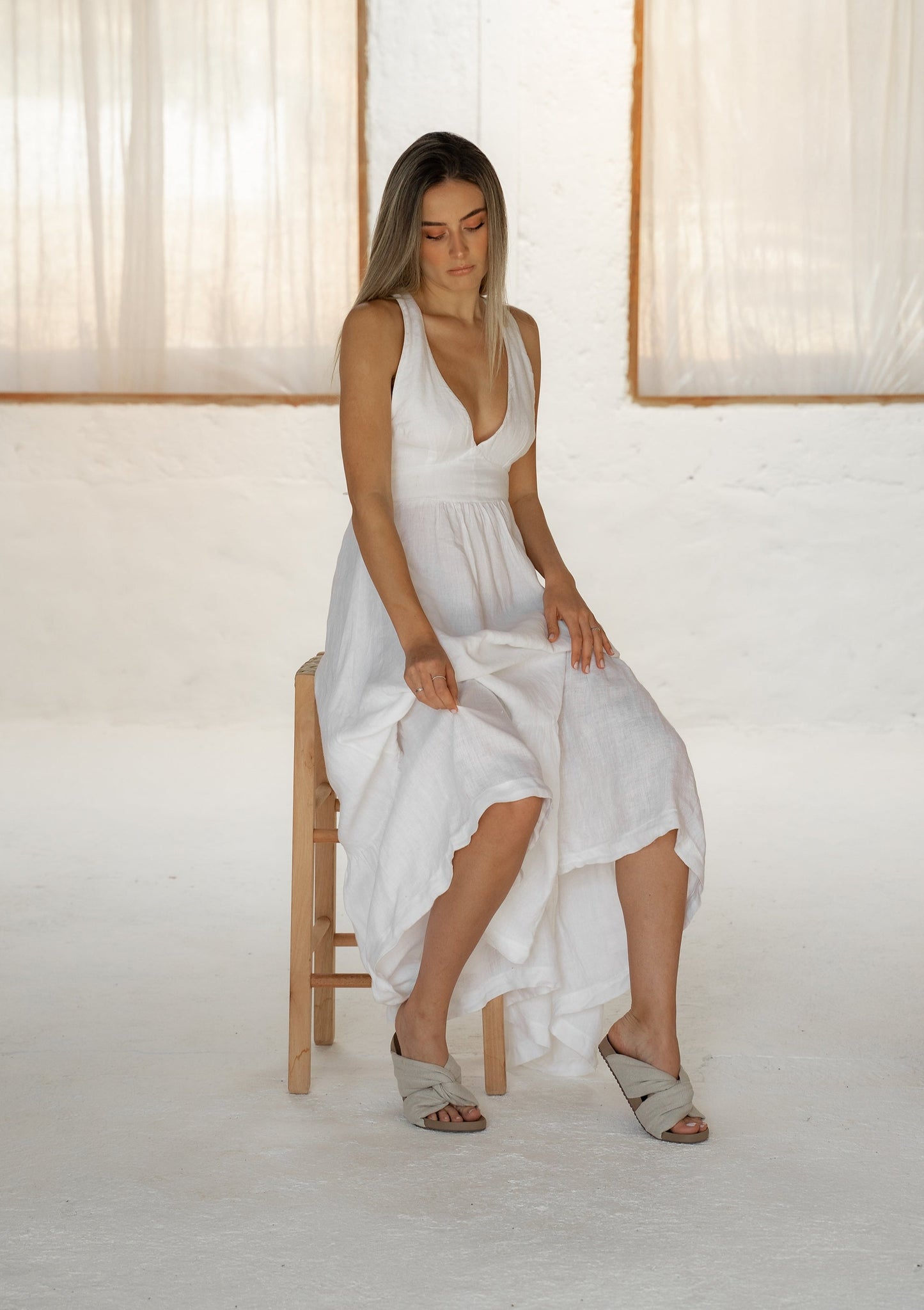 ELO  Linho 100%  cor natural (36,37,38,39,40)